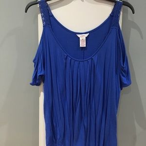 Blue off the shoulder blouse